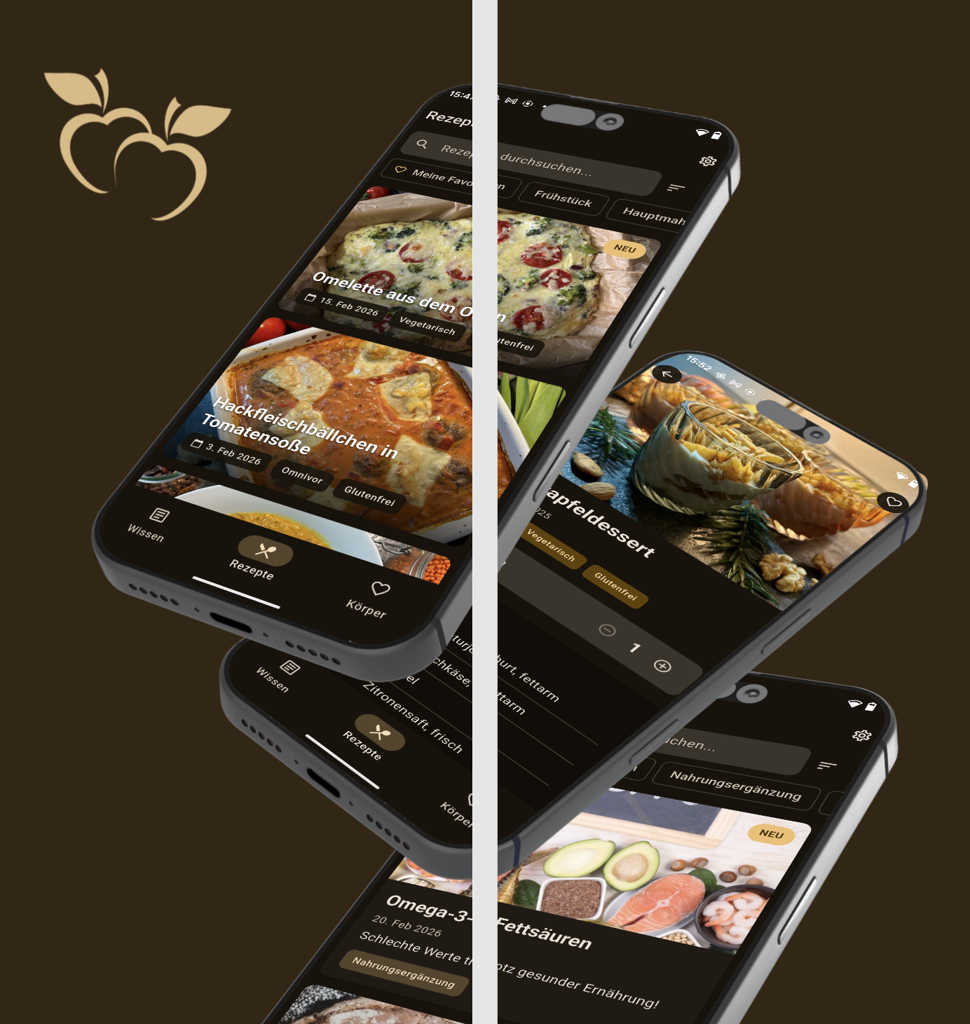 App Übersicht – alle Screens