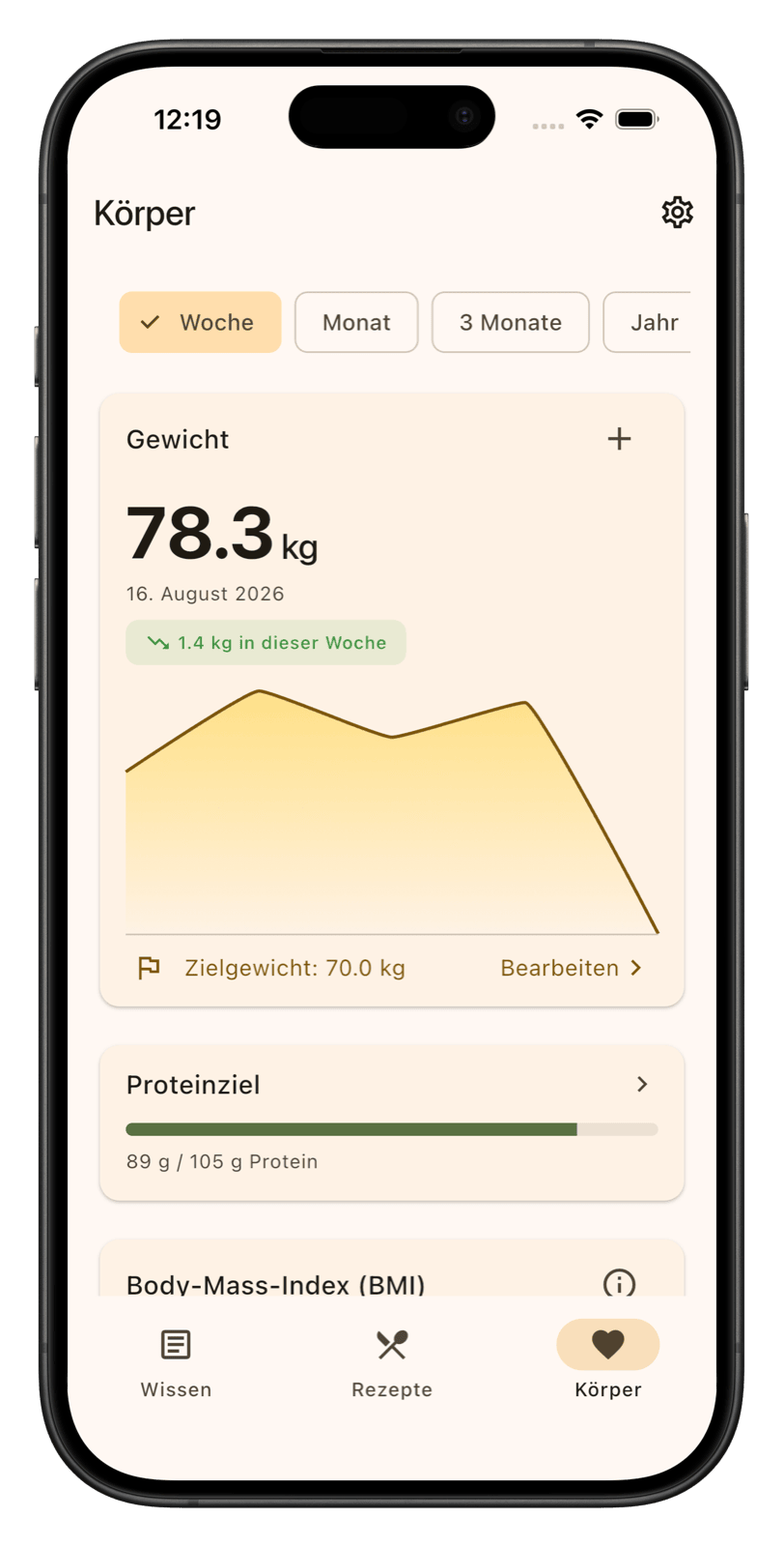Gewichts- und BMI-Tracking